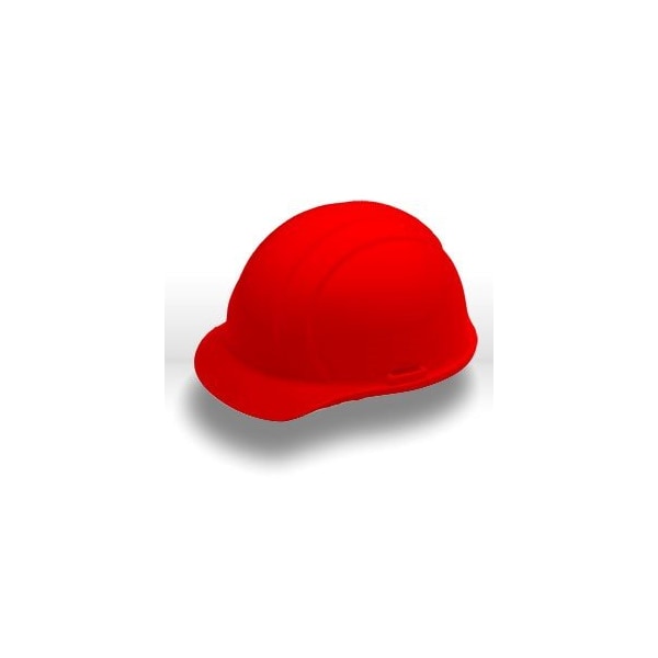 Erb Americana Mega Ratchet Safety Helmets CAP STYLE: 4-PT NYLON SUSPENSION W/RATCHET ADJUSTMENT, Red 19364 - main